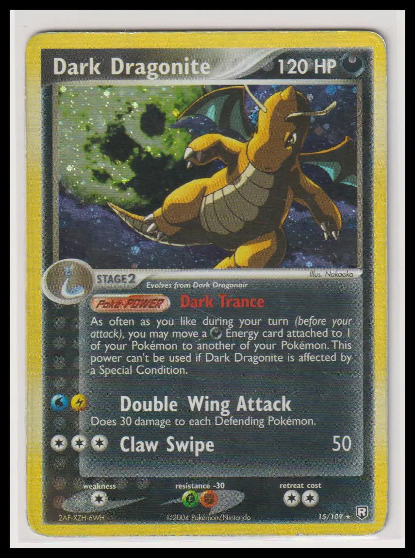 2004 Team Rocket Returns Pokemon Dark Dragonite Holo 15/109 HP 