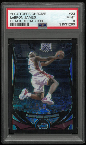 2004 Topps Chrome LeBron James Black Refractor PSA 9 /500