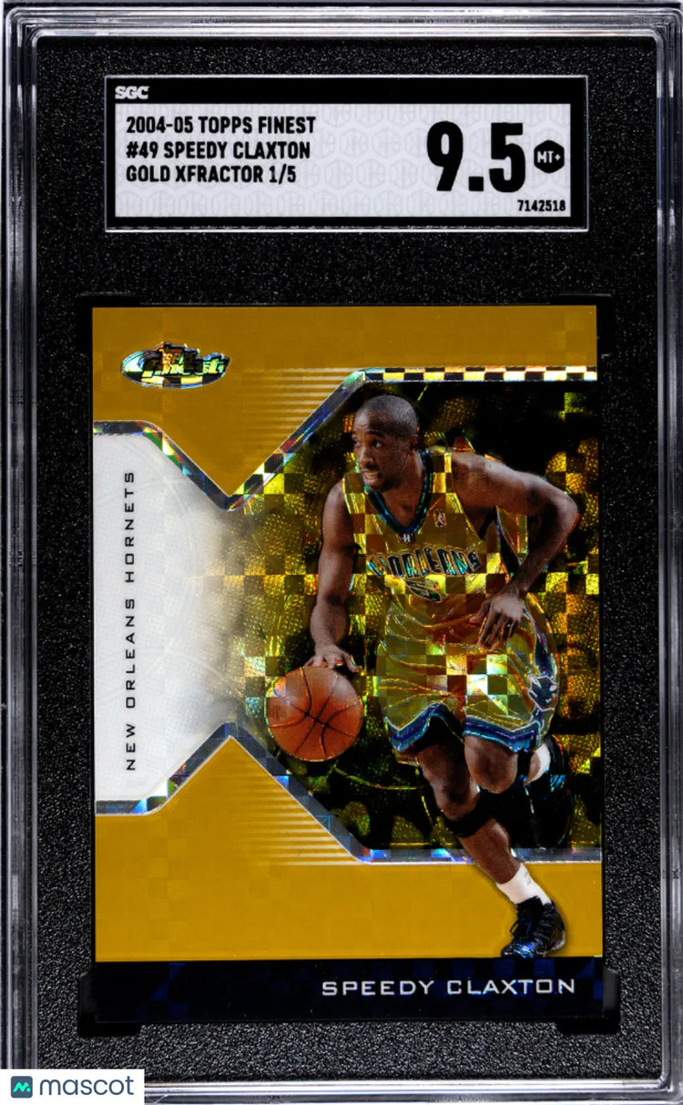 2004 Topps Finest Basketball Speedy Claxton Gold XFractor SGC 9.5 1/5 