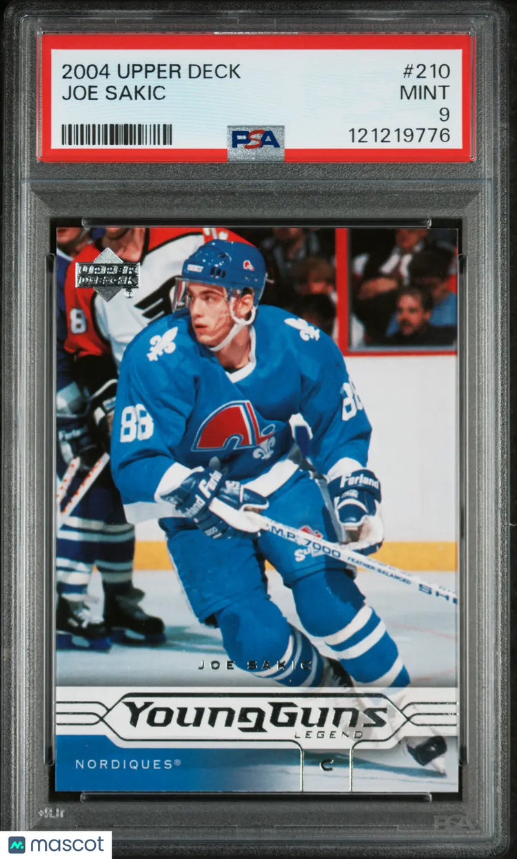 2004 Upper Deck Joe Sakic Young Guns Legend #210 PSA 9 