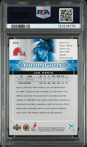 2004 Upper Deck Joe Sakic Young Guns Legend #210 PSA 9 