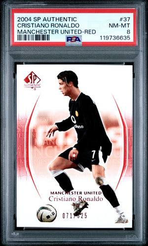 2004  Upper Deck SP Authentic Manchester United Cristiano Ronaldo Red /325 PSA 8 