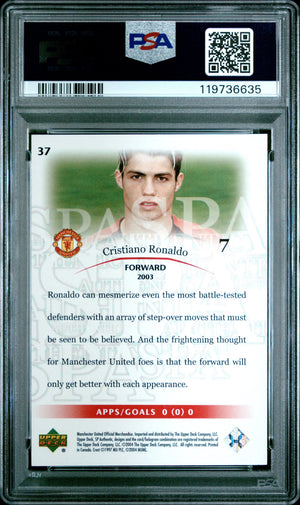 2004  Upper Deck SP Authentic Manchester United Cristiano Ronaldo Red /325 PSA 8 