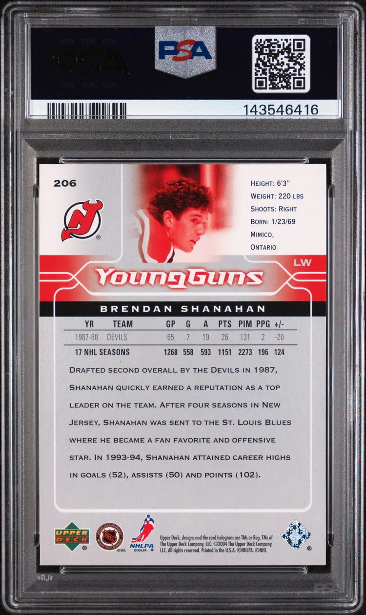 2004 Upper Deck Young Guns Legend Brendan Shanahan  PSA 9 