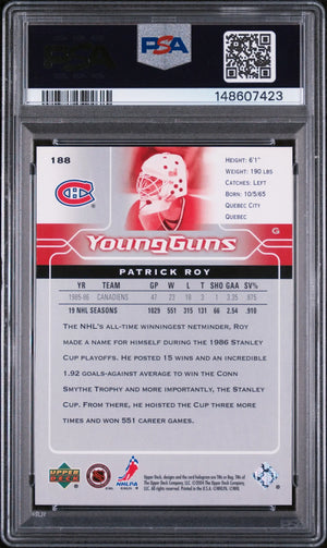 2004 Upper Deck Young Guns Rookie Patrick Roy RC PSA 8 
