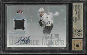 2005-06 Fleer Ultra Difference Makers RC Jersey Auto Sidney Crosby BGS 9.5 /10 
