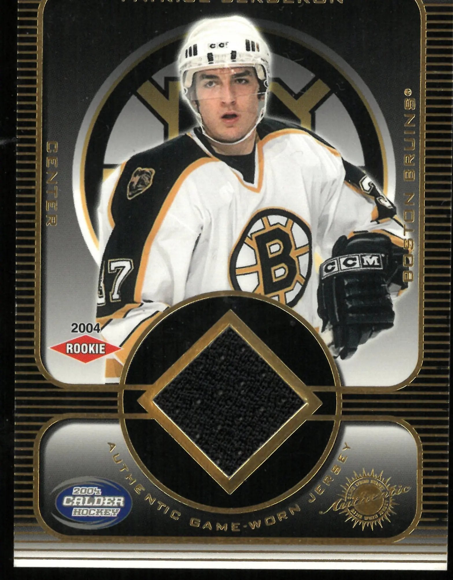 2005-06 Pacific Hockey Patrice Bergeron RC Rookie Game Worn Jersey Patch /500 