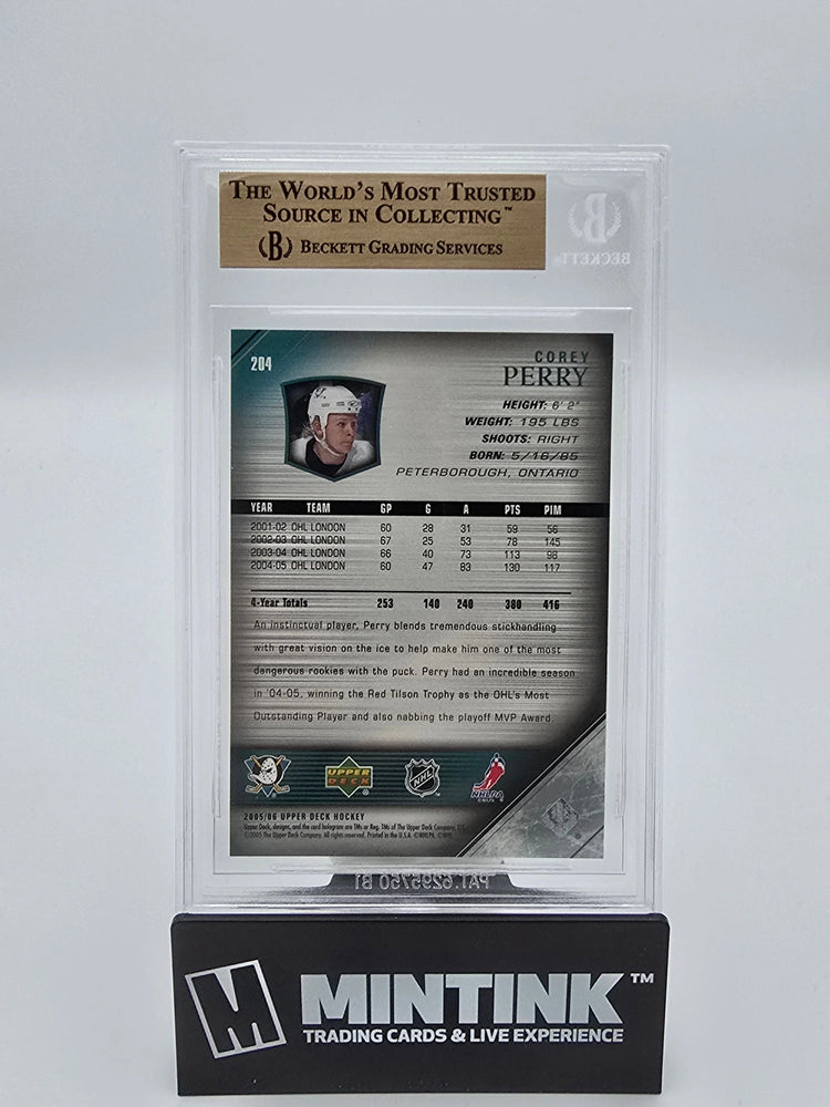 2005-06 Upper Deck Hockey Corey Perry Young Guns BGS 9.5 