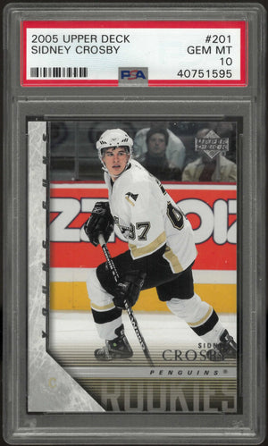 2005-06 Upper Deck Hockey Sidney Crosby Young Guns RC Rookie #201 PSA 10 