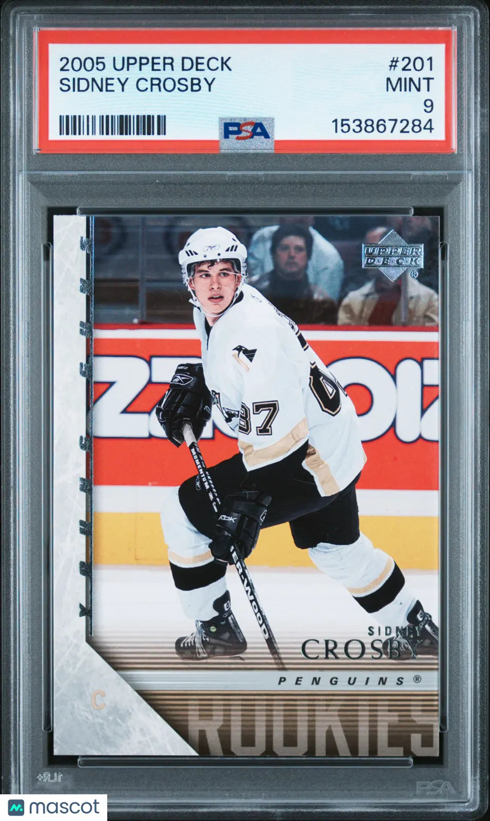 2005-06 Upper Deck Hockey Sidney Crosby Young Guns RC Rookie #201 PSA 9 