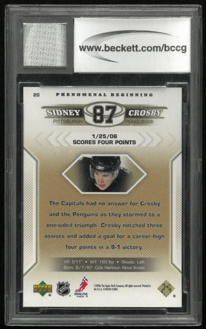 2005-06 Upper Deck Phenomenal Beginnings Rookie Sidney Crosby RC BCCG 10 