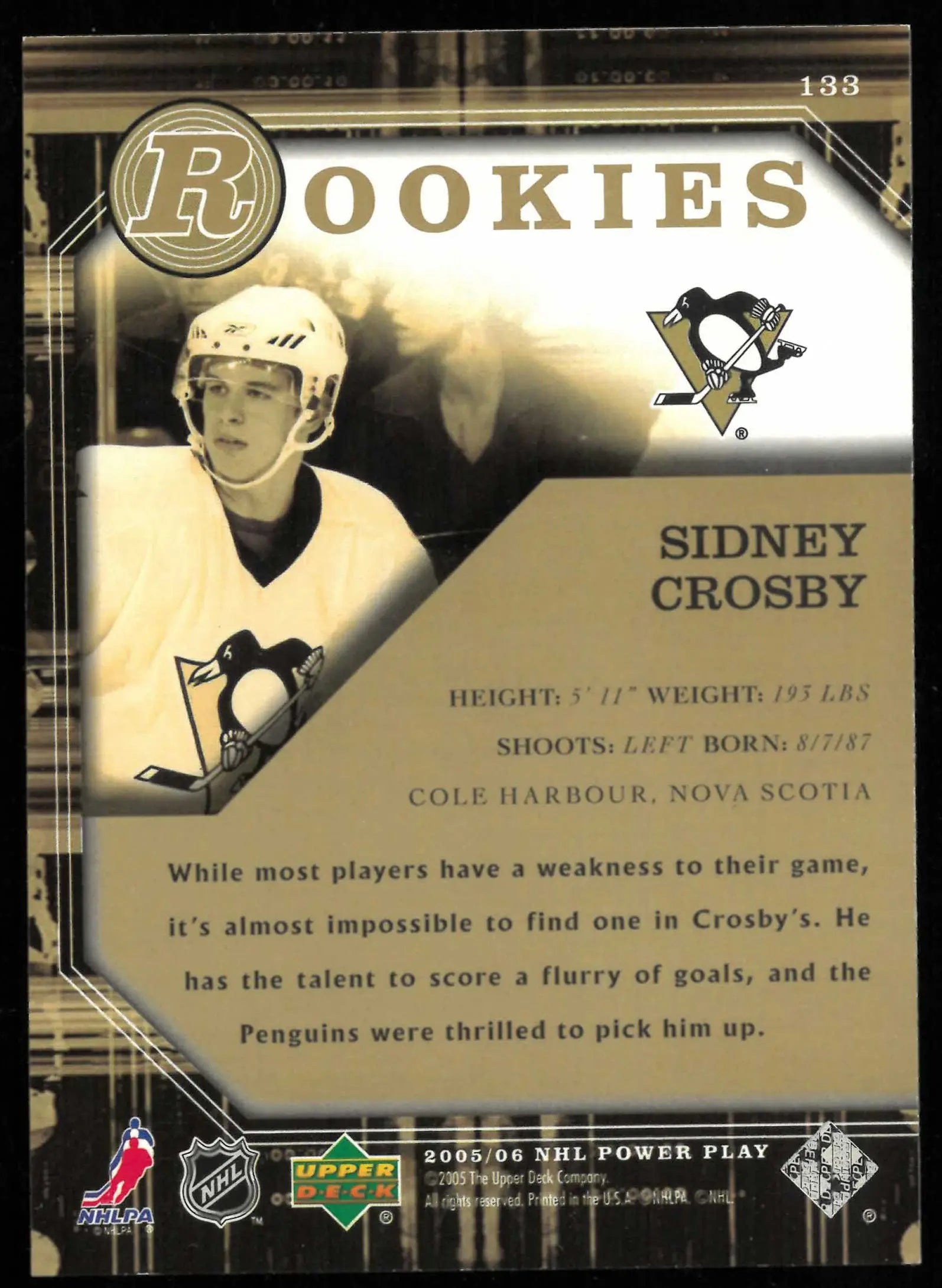 2005-06 Upper Deck Power Play Rookies Sidney Crosby RC 