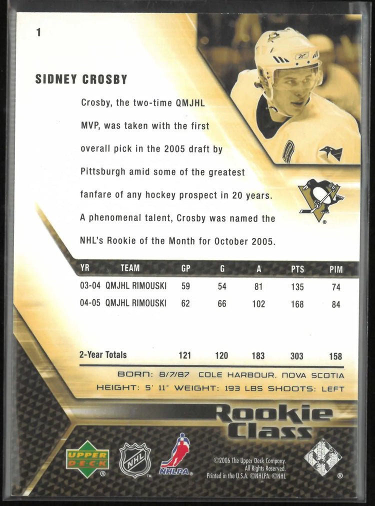 2005-06 Upper Deck Rookie Class Sidney Crosby RC 