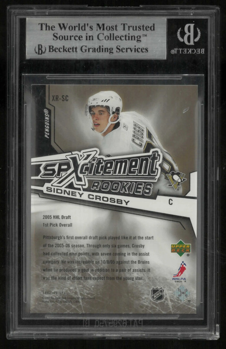 2005-06 Upper Deck SPXcitement Rookies Sidney Crosby Gold /99 BGS 8.5 
