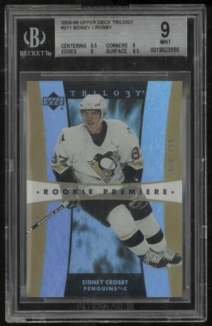 2005-06 Upper Deck Trilogy Rookie Premier Sidney Crosby /999 RC BGS 9 