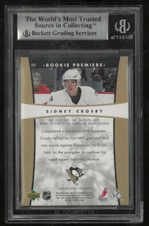 2005-06 Upper Deck Trilogy Rookie Premier Sidney Crosby /999 RC BGS 9 