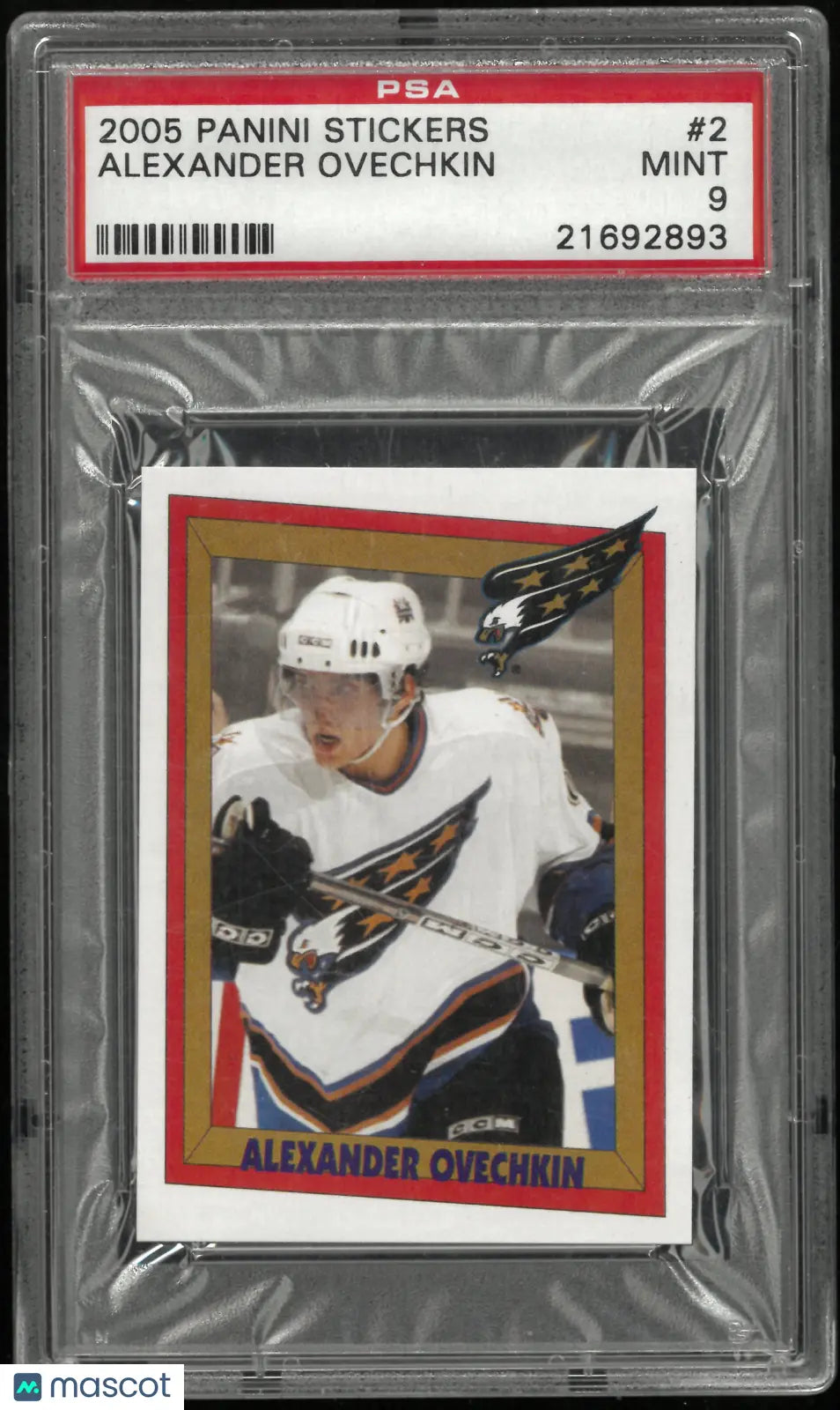 2005 Panini Stickers Alexander Ovechkin #2 PSA 9 