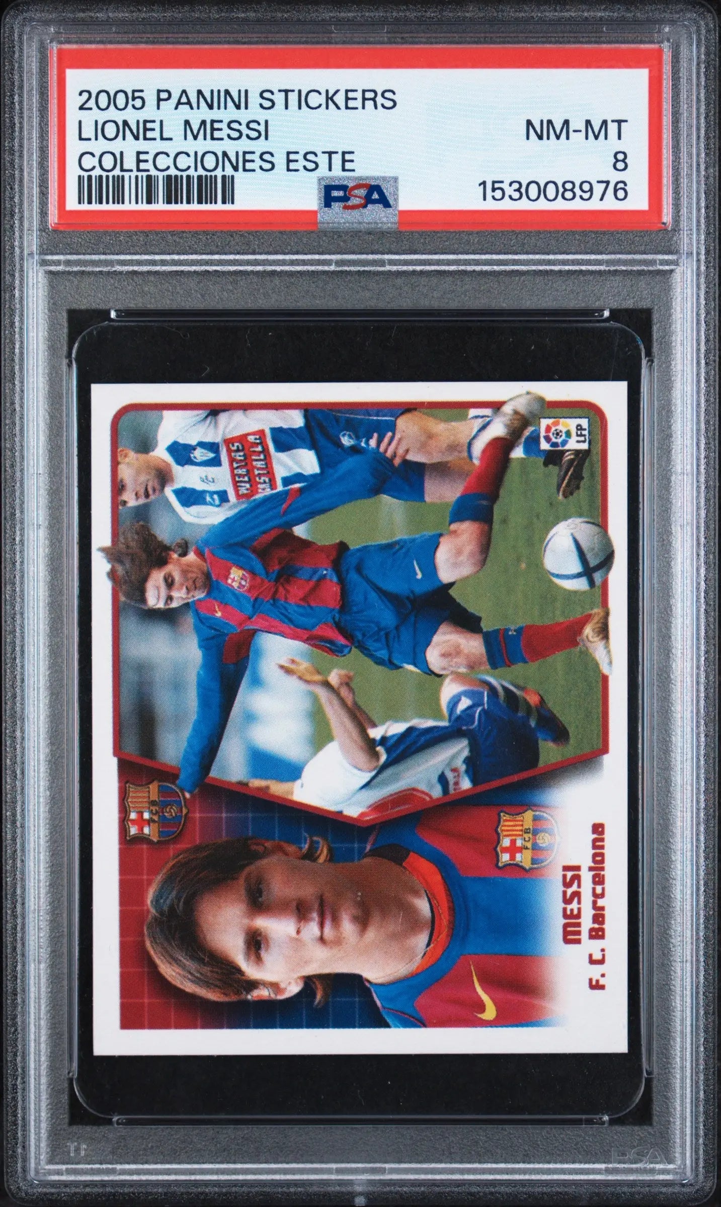 2005 Panini Stickers Colecciones Este Lionel Messi Colecciones Este PSA 8 