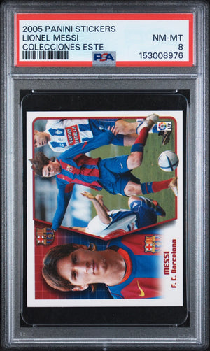 2005 Panini Stickers Colecciones Este Lionel Messi Colecciones Este PSA 8 
