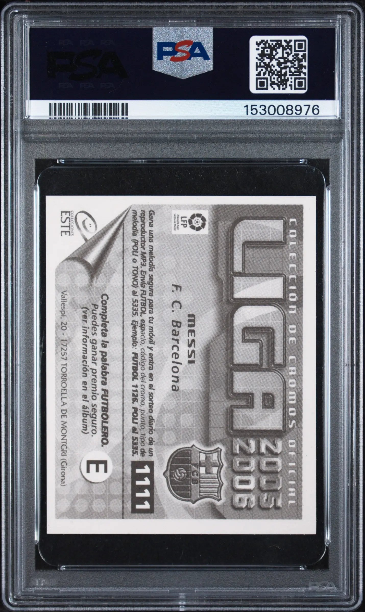2005 Panini Stickers Colecciones Este Lionel Messi Colecciones Este PSA 8 