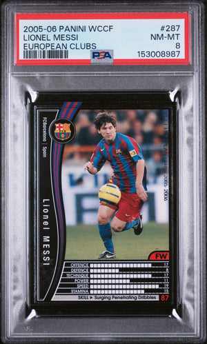 2005 Panini WCCF European Clubs Lionel Messi European Clubs PSA 8 