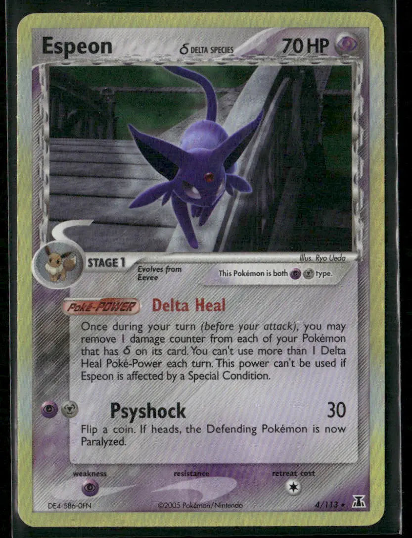 2005 Pokemon EX Delta Species Holofoil Delta Species Espeon 4/113 HP 