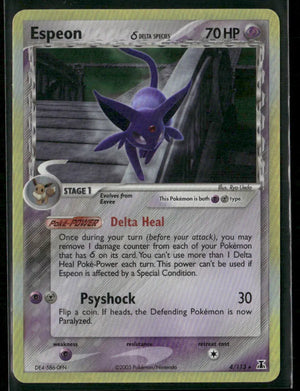 2005 Pokemon EX Delta Species Holofoil Delta Species Espeon 4/113 HP 
