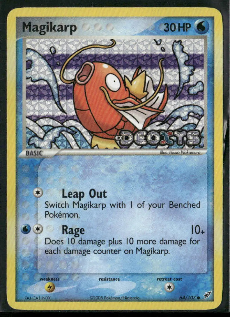 2005 Pokemon EX Deoxys Common Reverse Holofoil Magikarp 64/107 