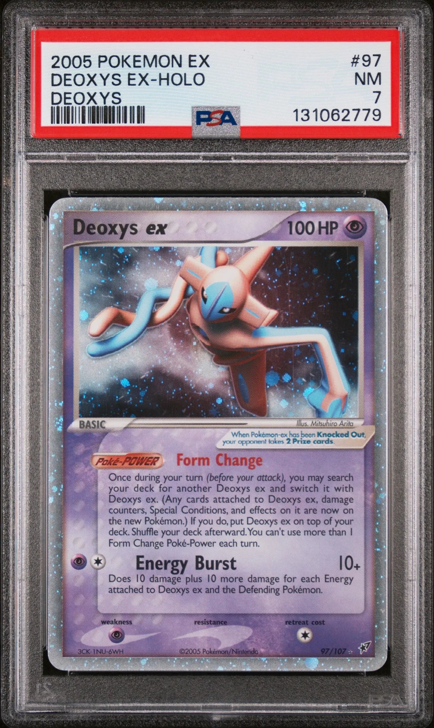 2005 Pokemon EX Deoxys Deoxys EX Holo 97/107 PSA 7 