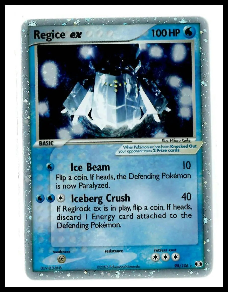 2005 Pokemon EX Emerald Regice ex 98/106 MP 