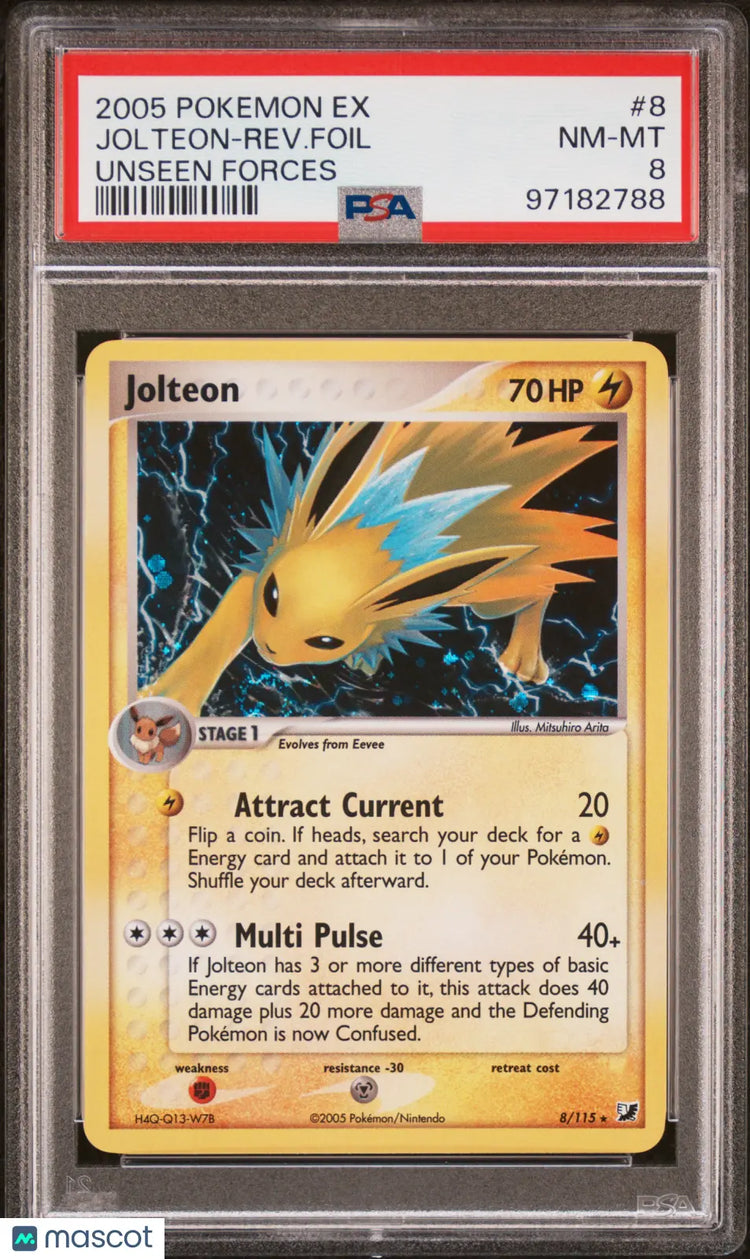 2005 Pokemon EX UnSeen Forces Jolteon-Rev. Foil PSA 8 8/115 