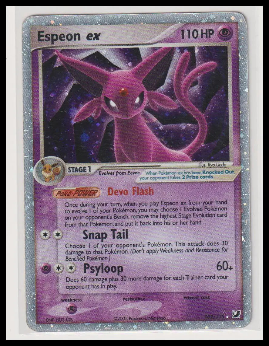 2005 Pokemon EX Unseen Forces Espeon ex 102/115 