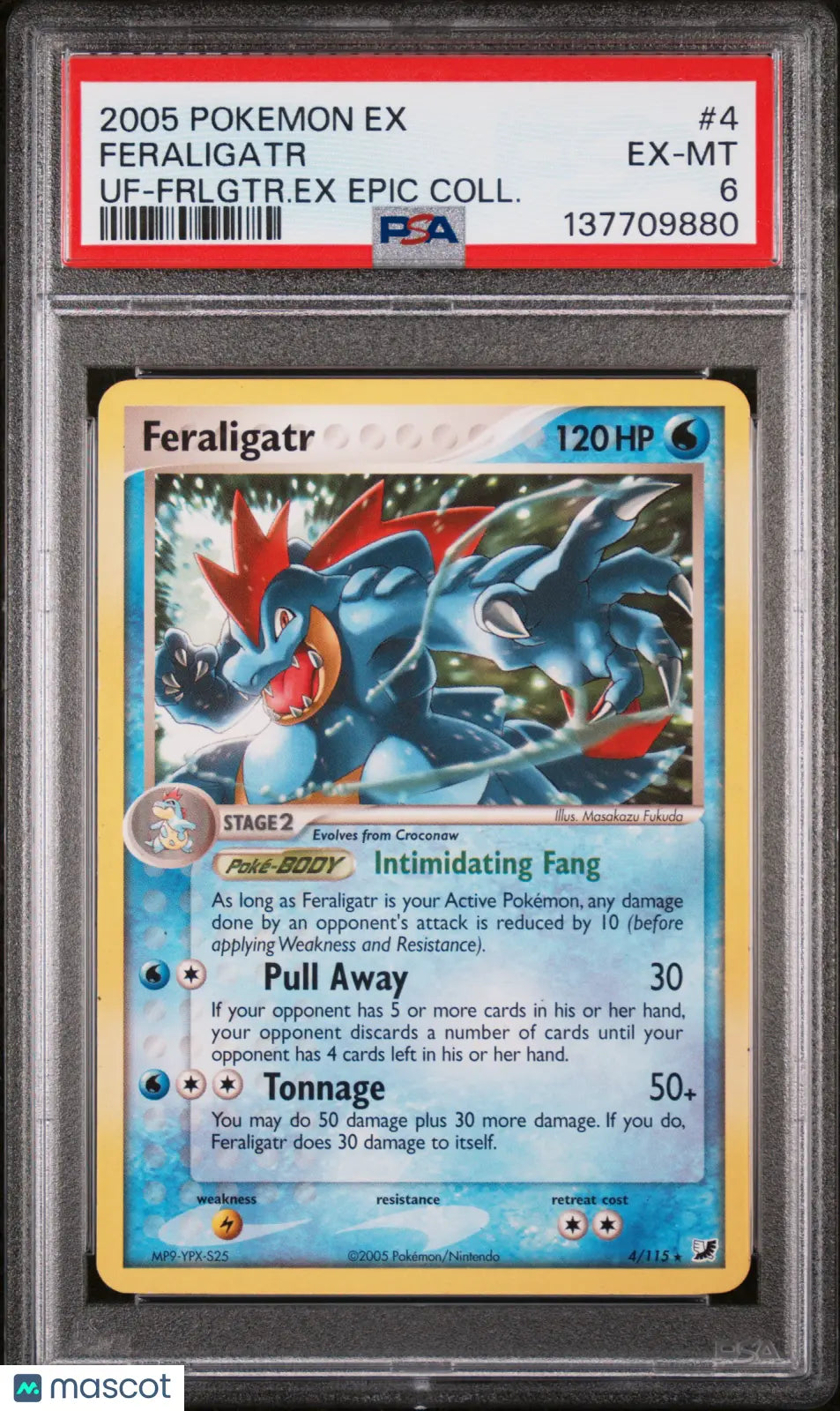 2005 Pokemon EX Unseen Forces Feraligatr Uf-Frlgtr.EX Epic Coll. PSA 6 4/115 