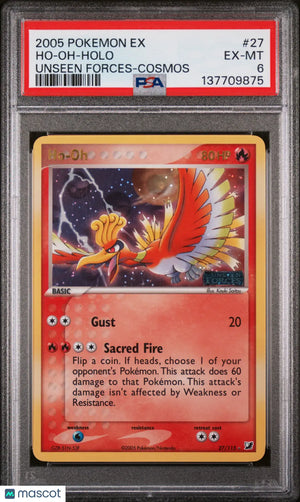 2005 Pokemon EX Unseen Forces Ho-Oh Holo Unseen Forces-Cosmos PSA 6 27/115 