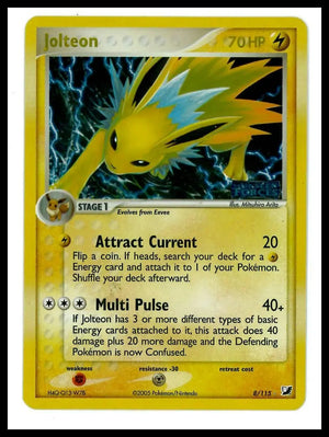 2005 Pokemon EX Unseen Forces Jolteon Reverse Holo 8/115 LP 