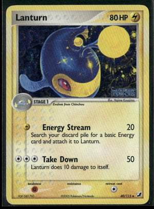 2005 Pokemon EX Unseen Forces Reverse Holofoil Lanturn 40/115 