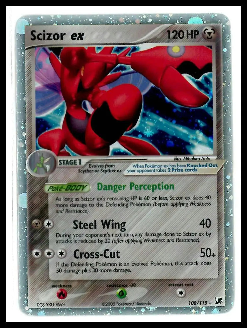 2005 Pokemon EX Unseen Forces Scizor ex 108/115 MP 
