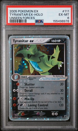 2005 Pokemon EX Unseen Forces Tyranitar EX Holo 111/115 PSA 6 