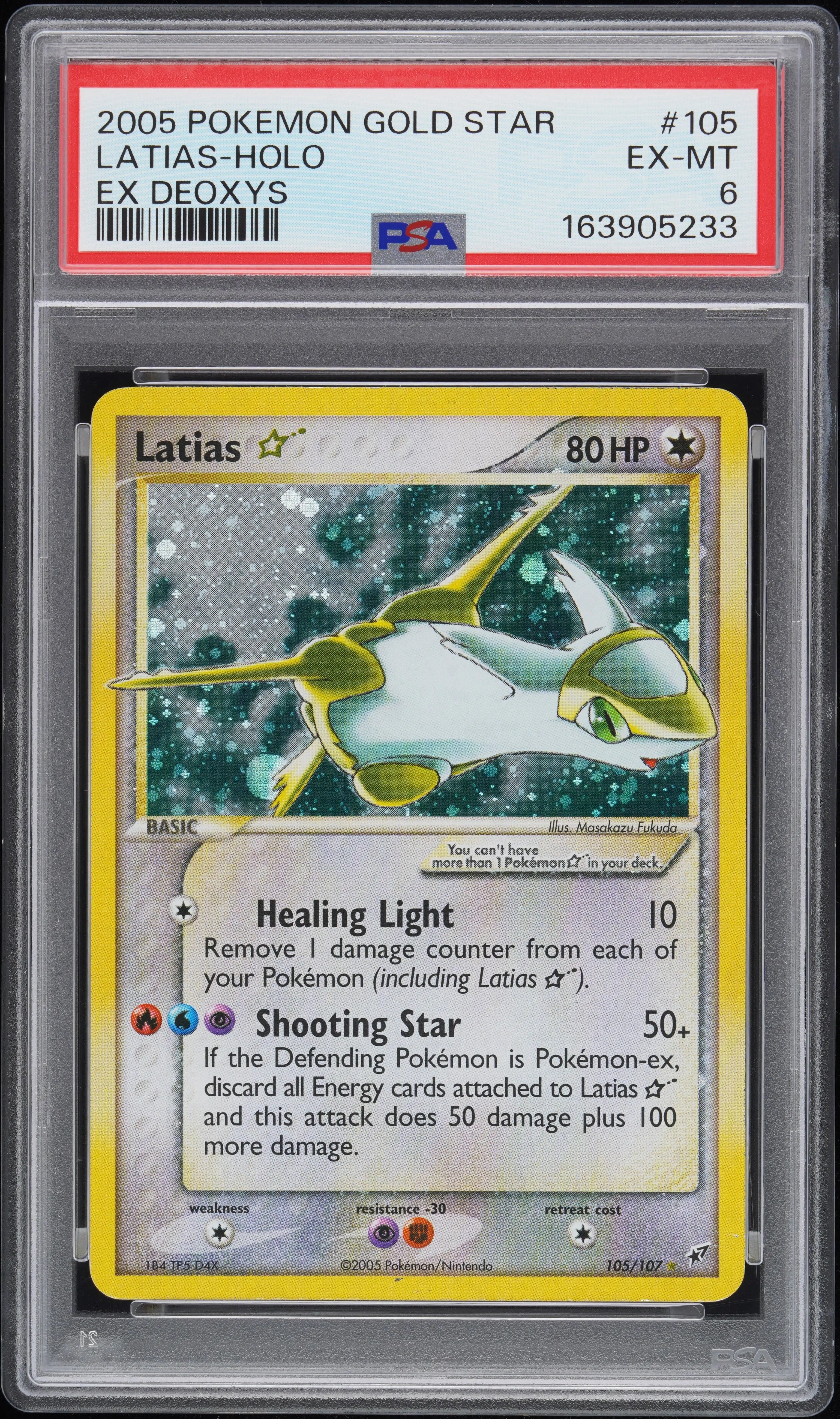 2005 Pokemon Ex Deoxys 105/107 Latias Holo PSA 6 