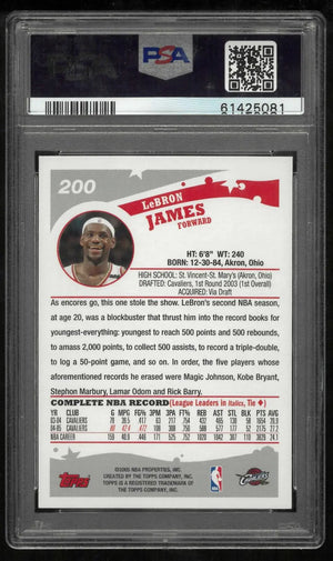 2005 Topps Basketball Lebron James PSA 6 