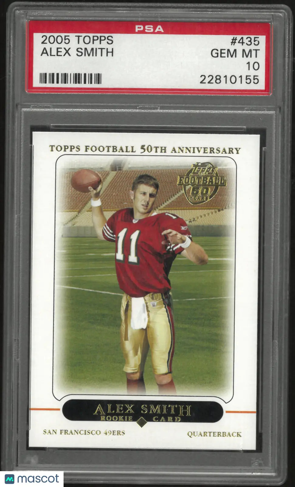 2005 Topps Football 50th Anniversary Alex Smith Rookie RC PSA 10 