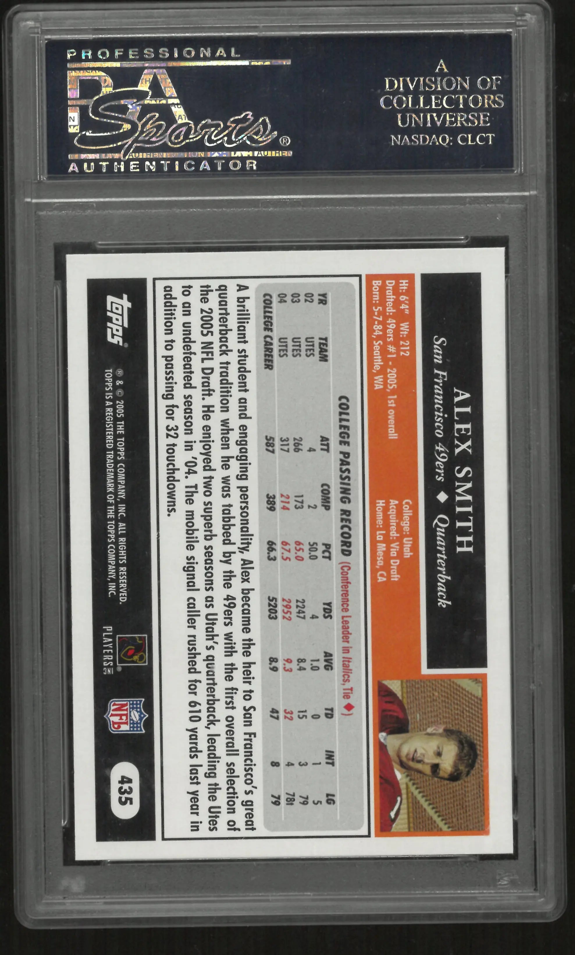 2005 Topps Football 50th Anniversary Alex Smith Rookie RC PSA 10 