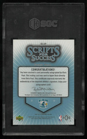 2005 UD SP Signature Edition Scripts for Success RC Auto Chris Paul /200 SGC 8.5 