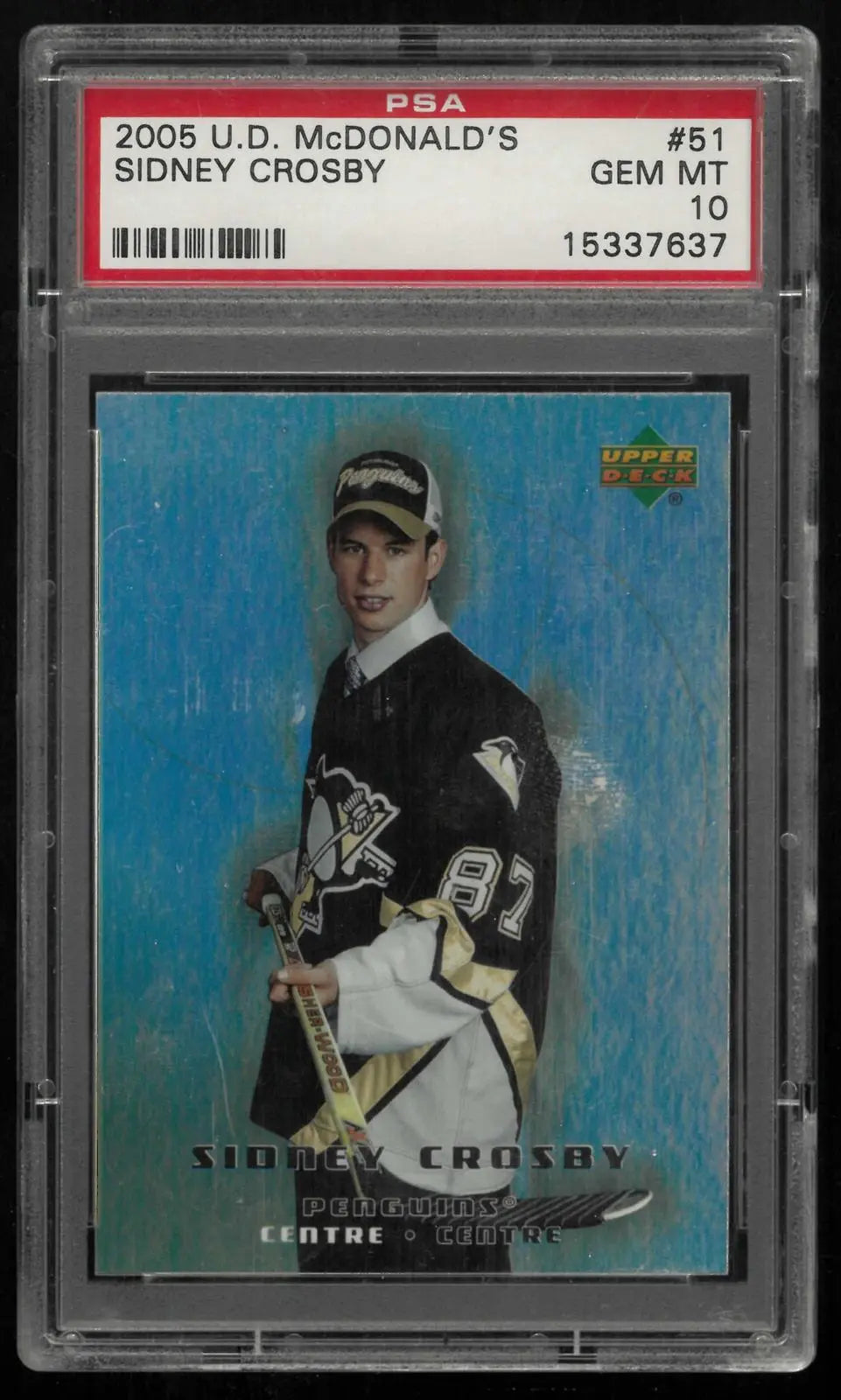 2005 Upper Deck McDonald's Rookie Sidney Crosby RC PSA 10 