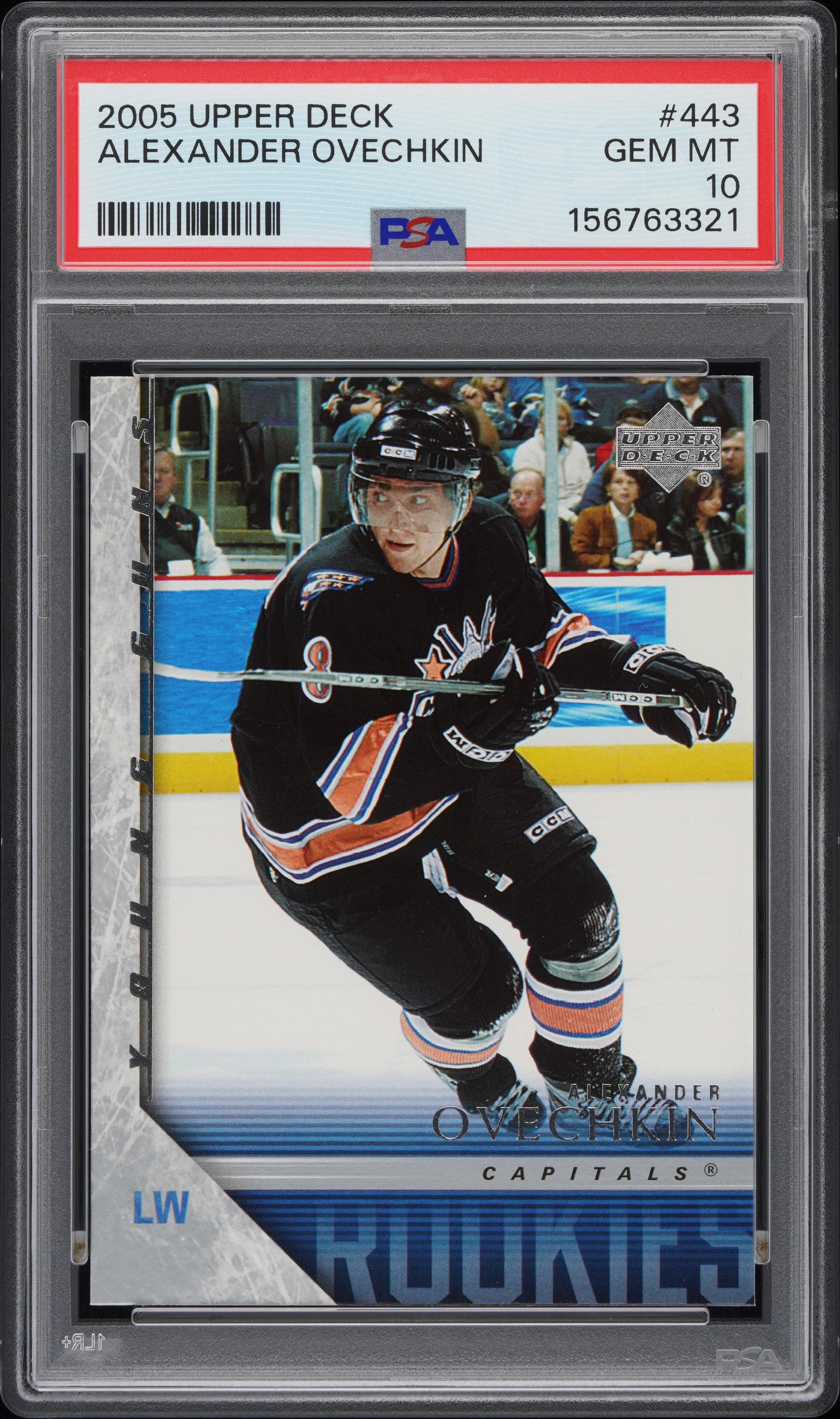 2005 Upper Deck Series 2 Hockey Young Guns Rookie Alexander Ovechkin #443 PSA 10 