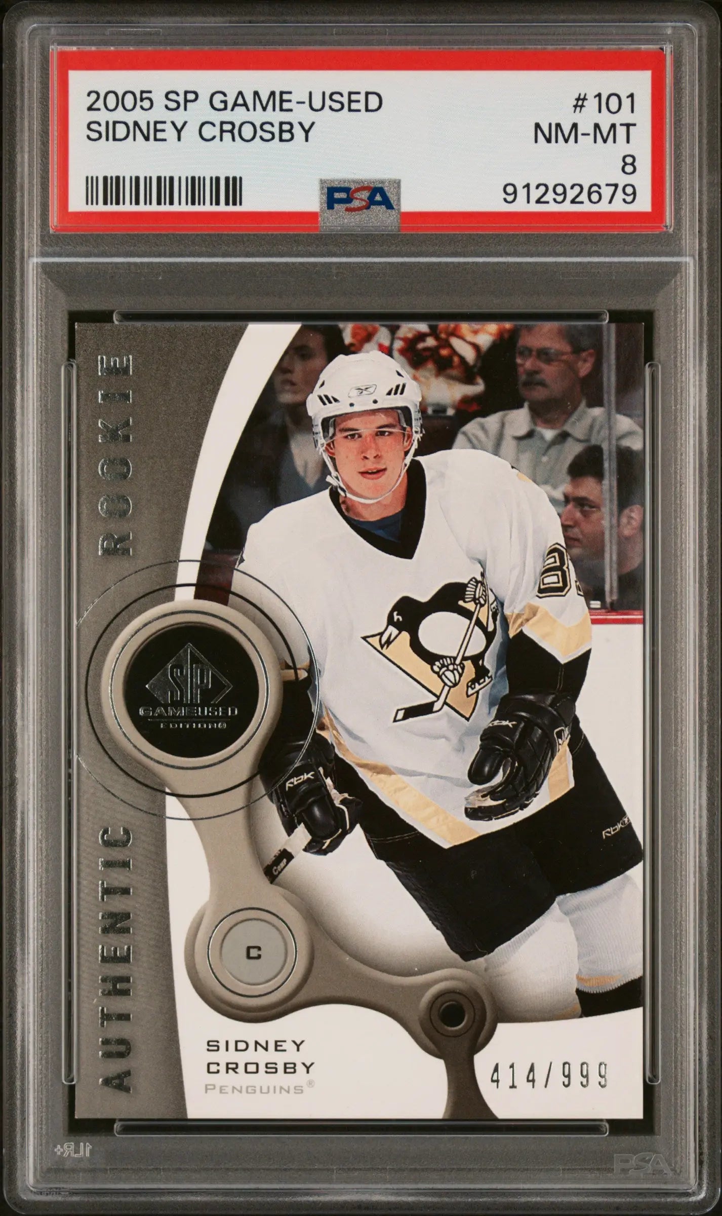 2005 Upper Deck Sp Game-Used Rookie Sidney Crosby RC PSA 8 