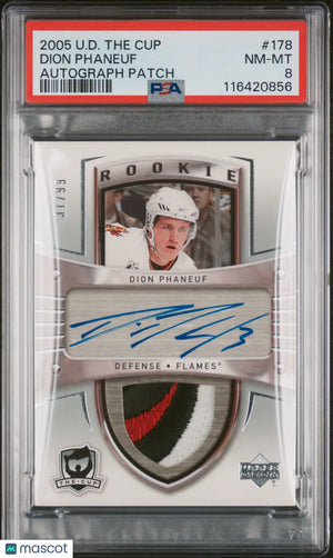 2005 Upper Deck The Cup Dion Phaneuf RC Rookie Autograph Patch PSA 8 /99 