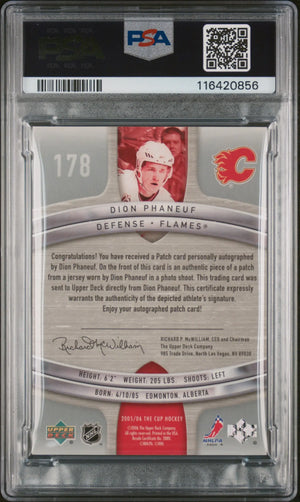 2005 Upper Deck The Cup Dion Phaneuf RC Rookie Autograph Patch PSA 8 /99 