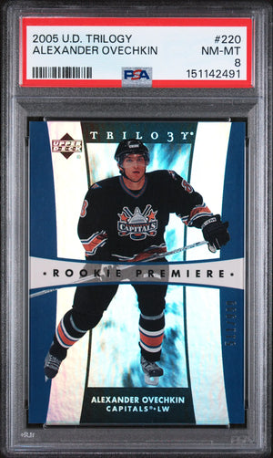 2005 Upper Deck Trilogy Rookie Premiere Alexander Ovechkin /999 RC PSA 8 