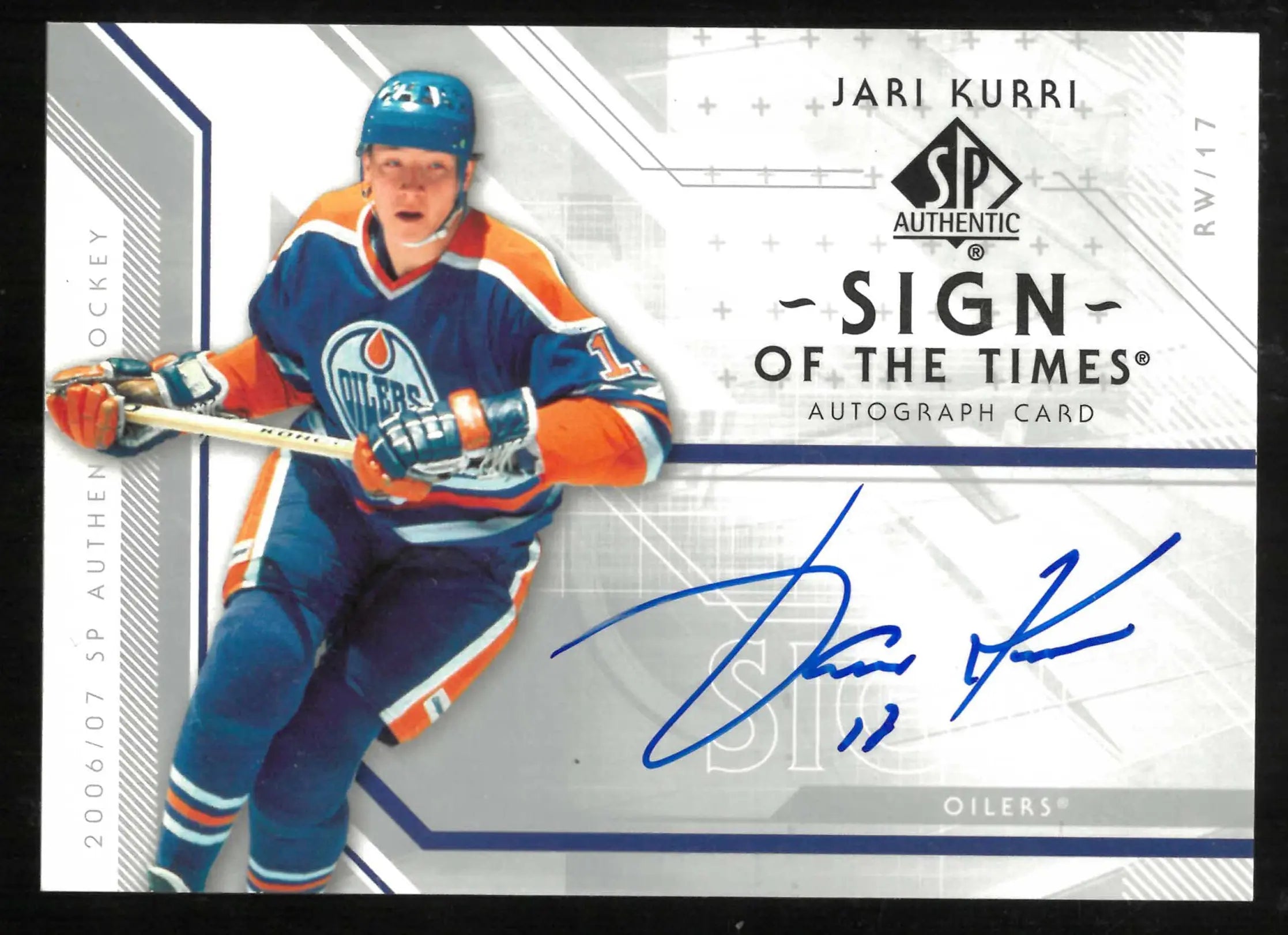 2006-07 UD SP Authentic Sign of the Times Autograph Jari Kurri Auto 